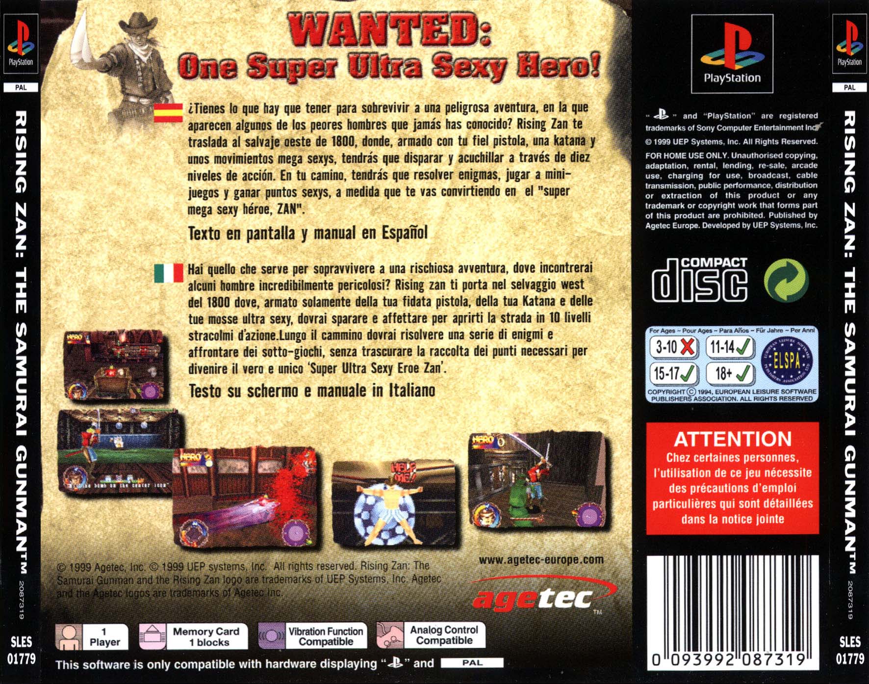 Contraportada de Rising Zan The Samurai Gunman · EU