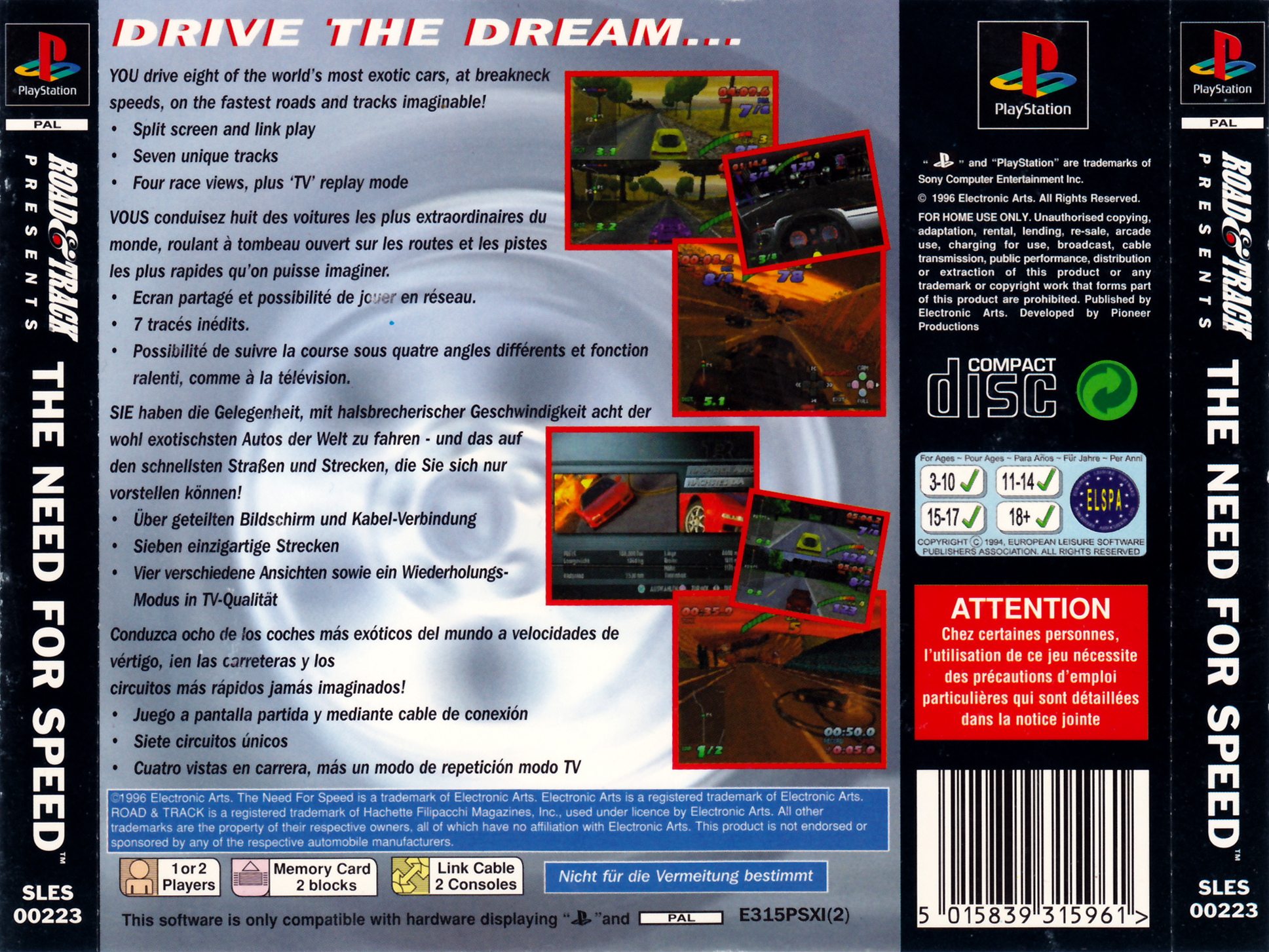 Contraportada de Road & Tracks Presents - The Need for Speed · EU