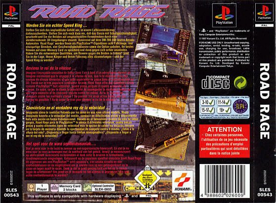 Contraportada de Road Rage · EU