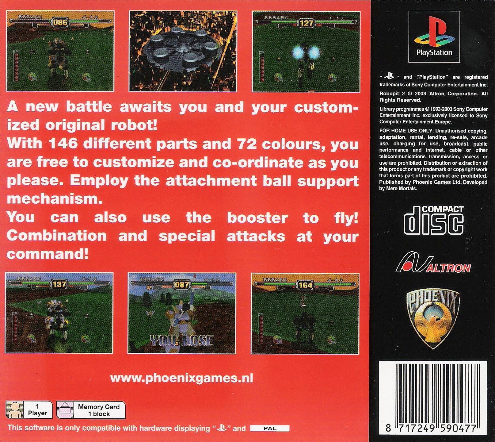 Contraportada de Robo-Pit 2 · EU