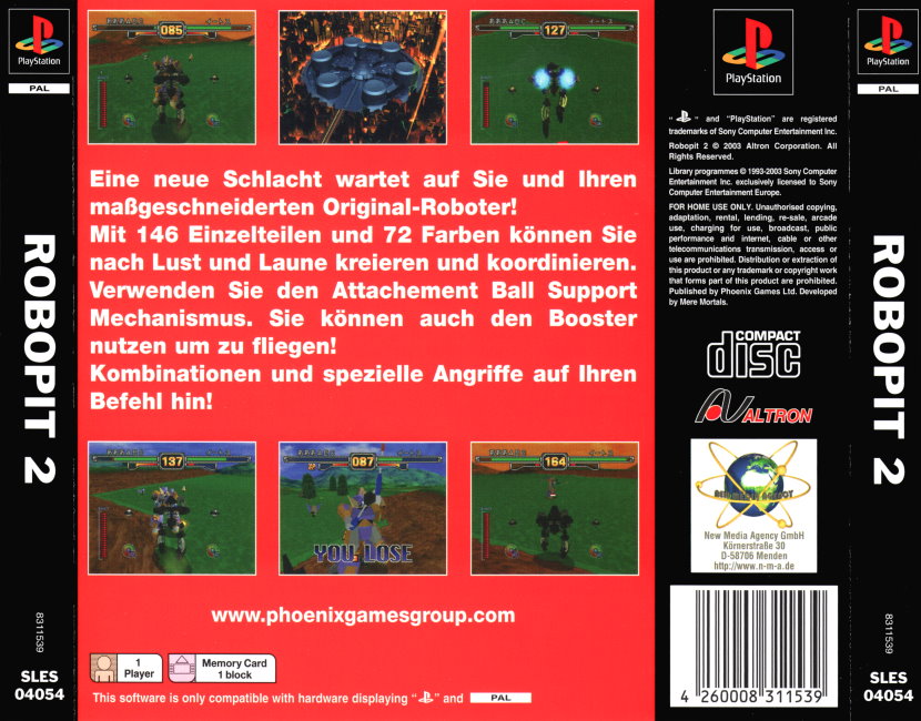 Contraportada de Robo-Pit 2 · EU