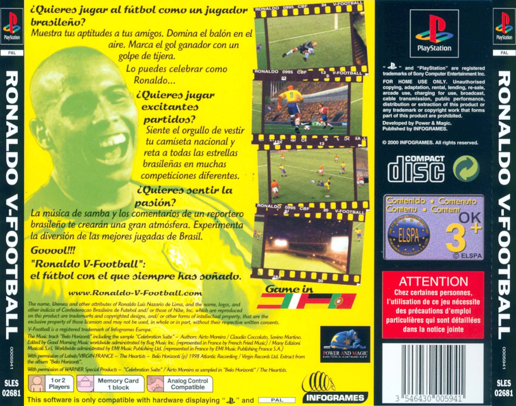 Contraportada de Ronaldo V-Football · EU