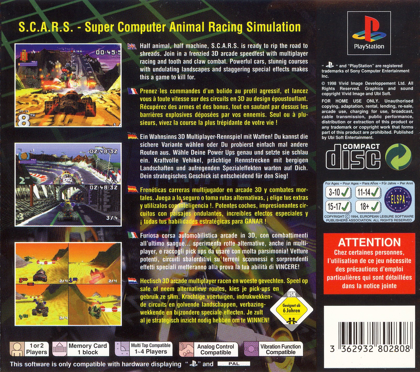 Contraportada de SCARS · EU