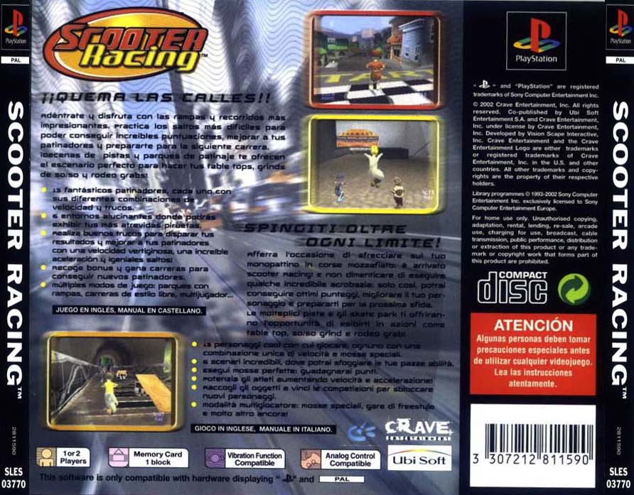 Contraportada de Scooter Racing · EU