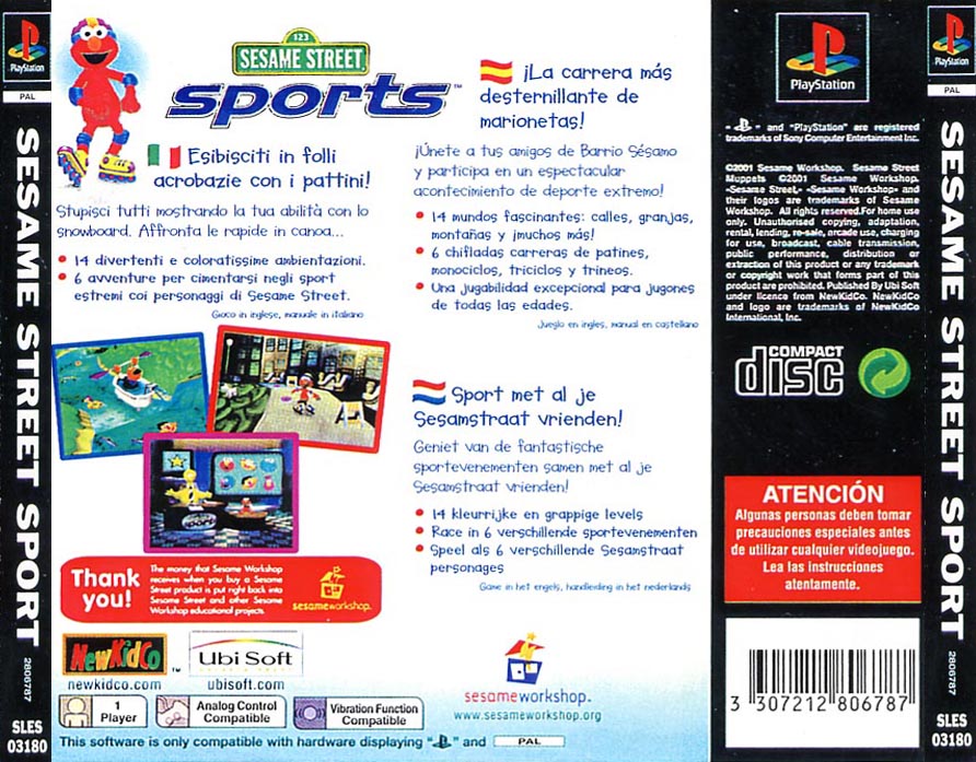 Contraportada de Sesame Street Sports · EU