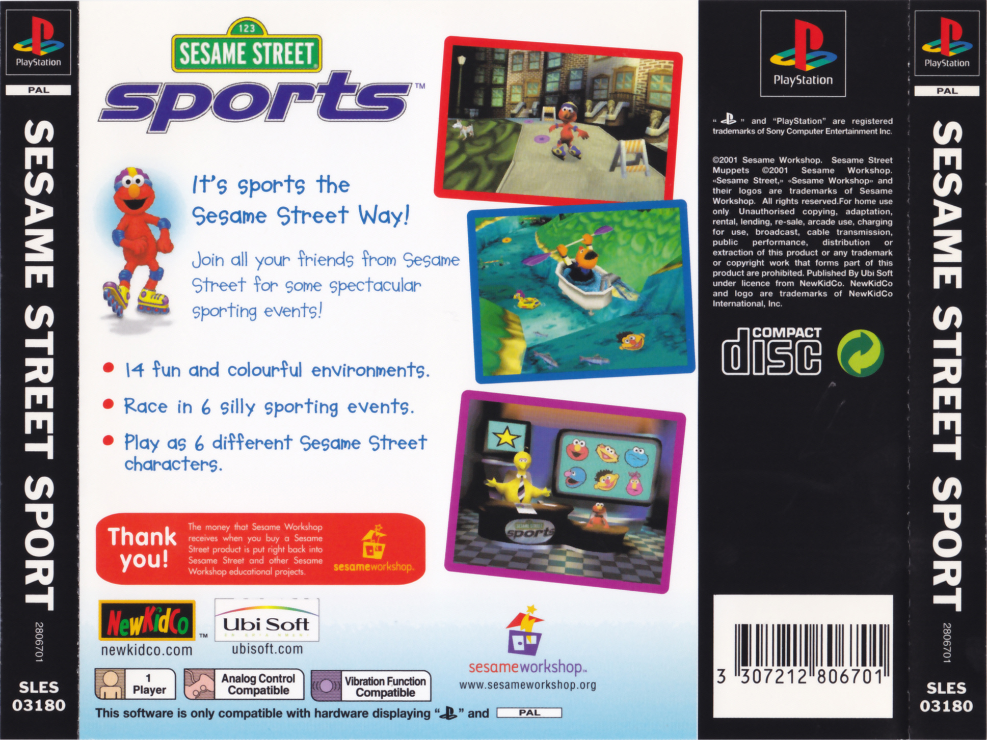 Contraportada de Sesame Street Sports · EU