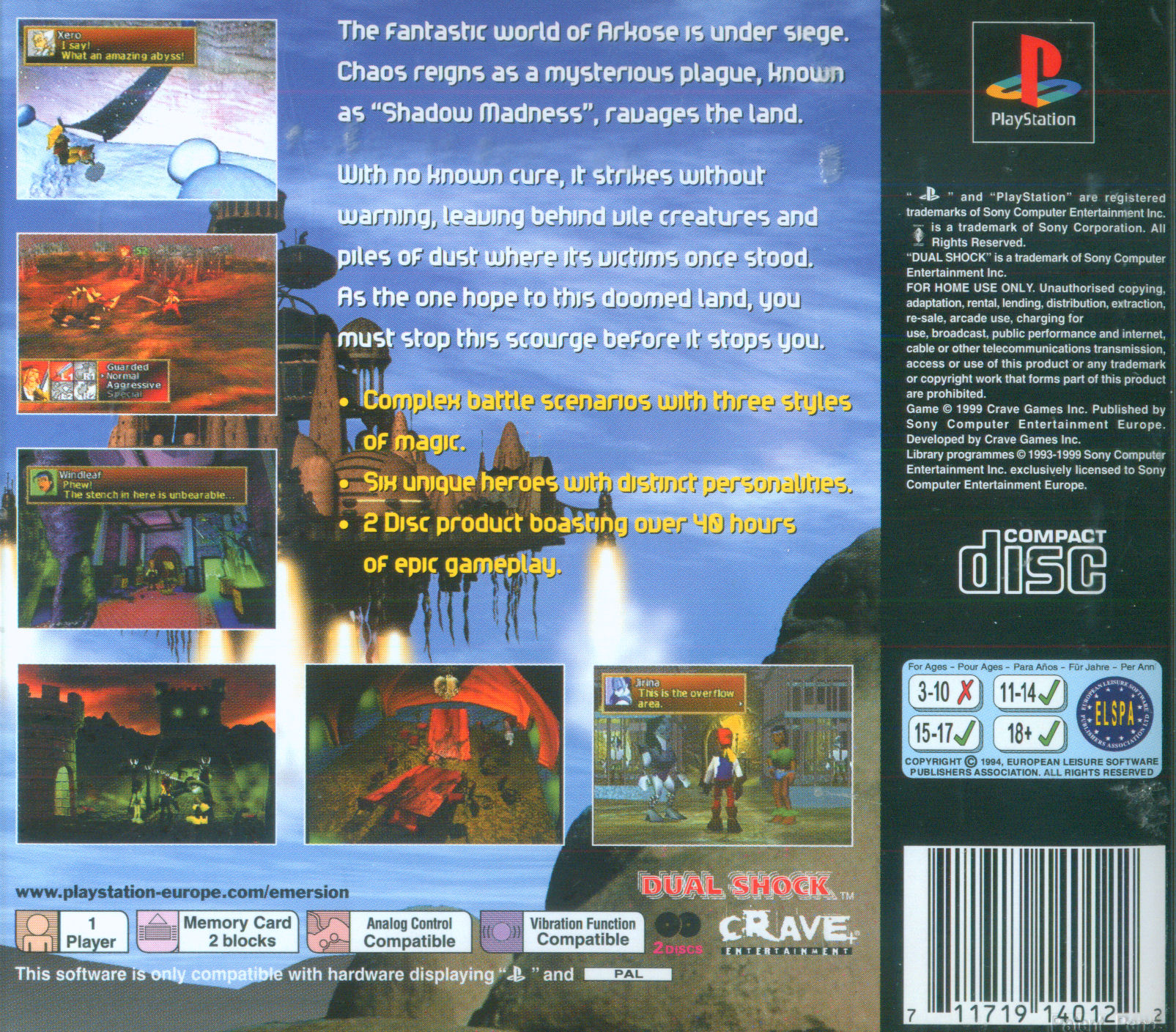 Contraportada de Shadow Madness · GB