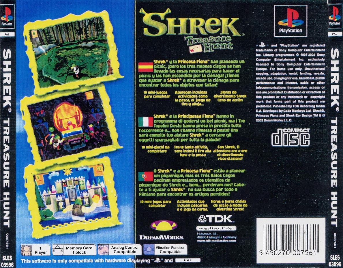 Contraportada de Shrek Treasure Hunt · EU