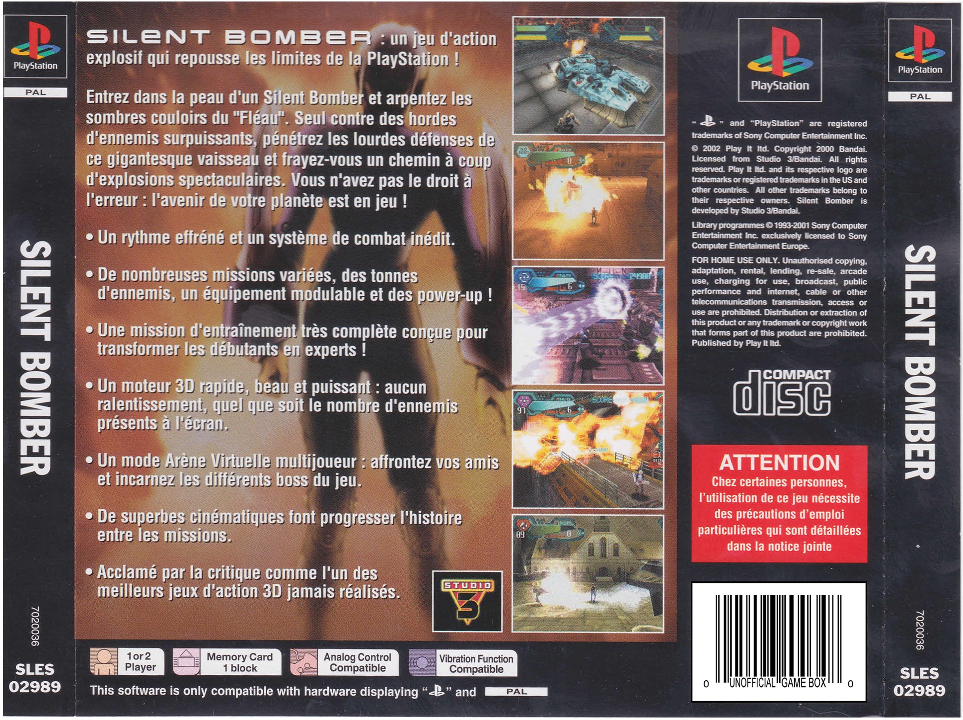 Contraportada de Silent Bomber · EU
