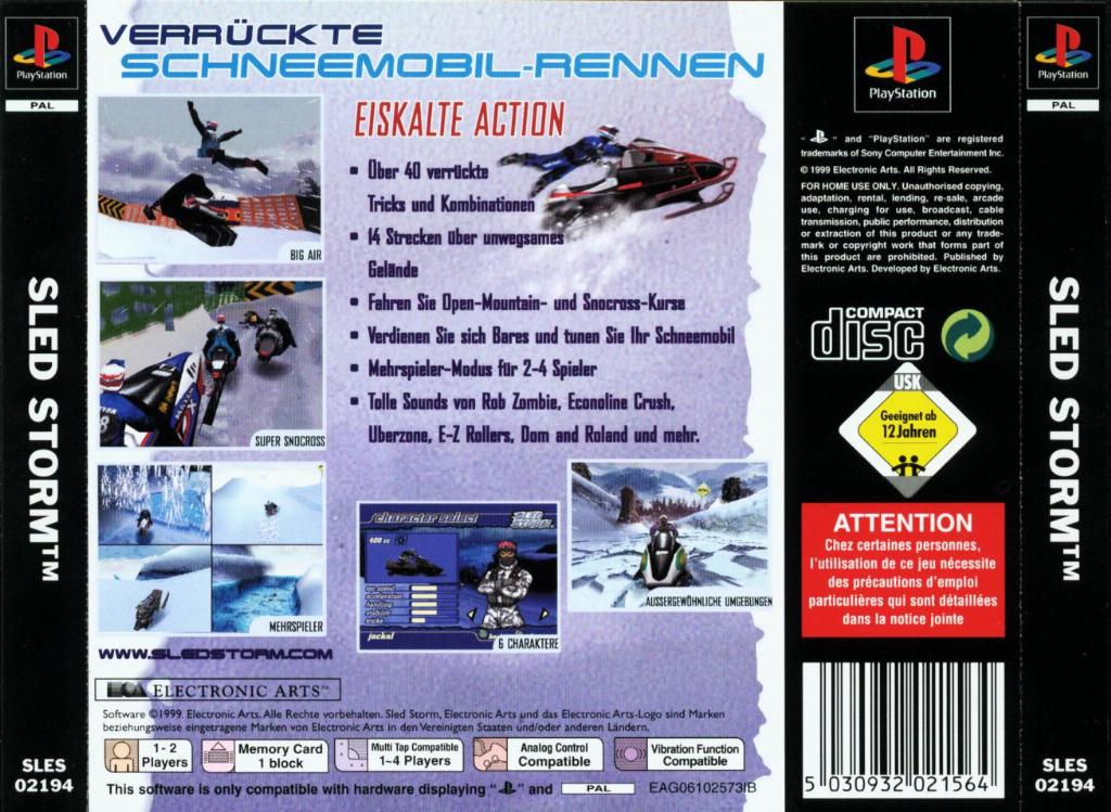 Contraportada de Sled Storm · DE