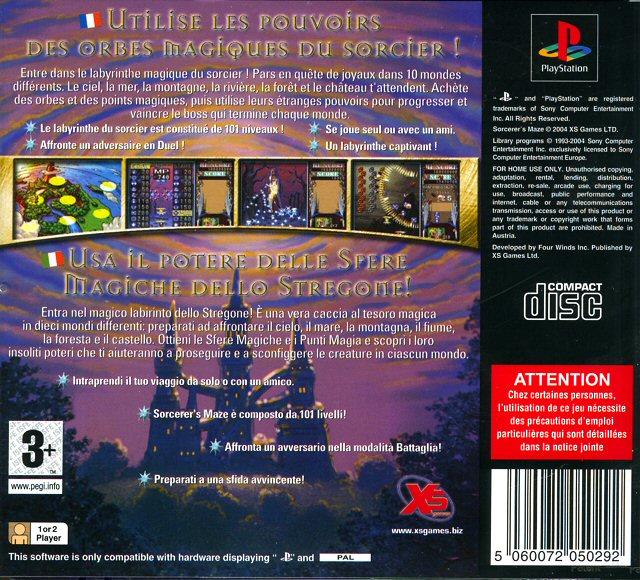 Contraportada de Sorcerer's Maze · EU