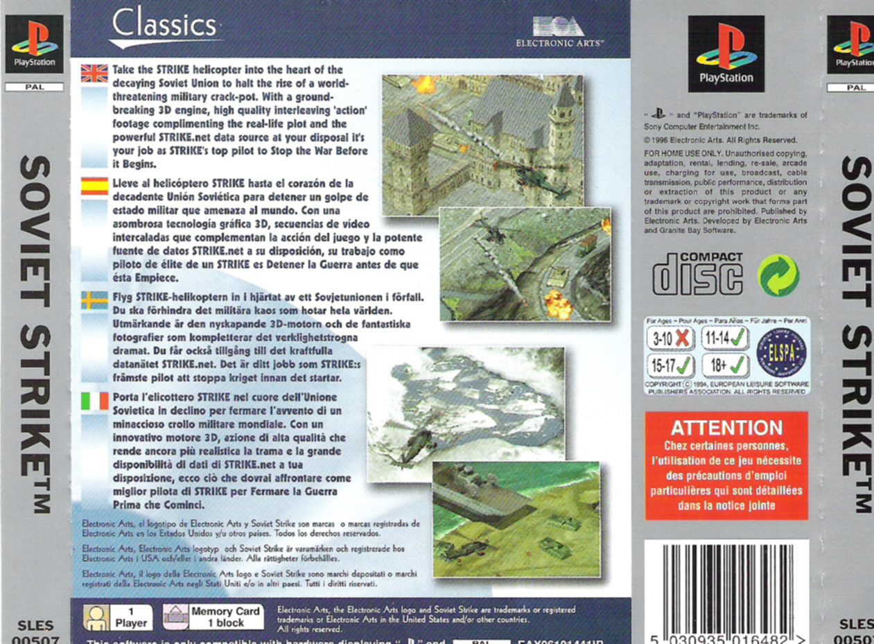 Contraportada de Soviet Strike · EU