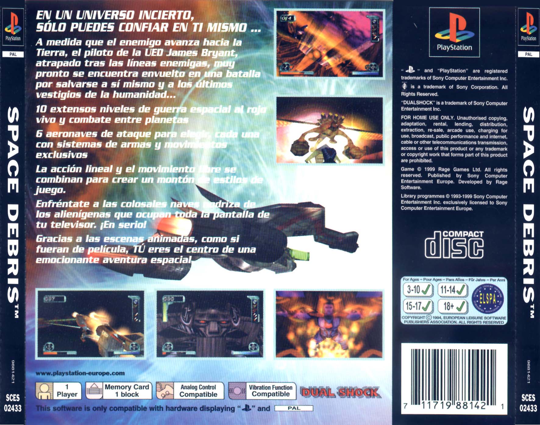 Contraportada de Space Debris · ES