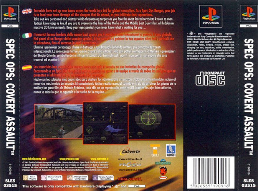 Contraportada de Spec Ops Covert Assault · EU
