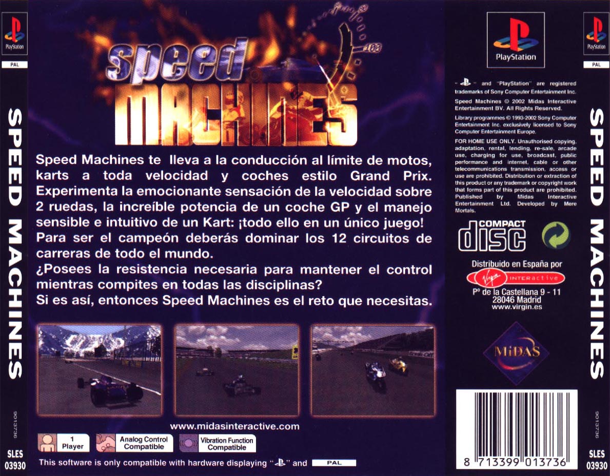 Contraportada de Speed Machines · ES