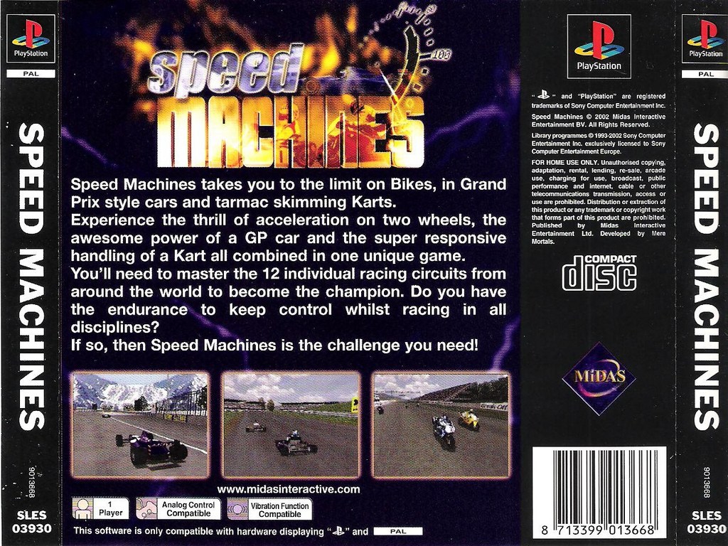 Contraportada de Speed Machines · EU