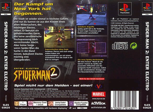 Contraportada de Spider-Man 2 - Enter: Electro · DE