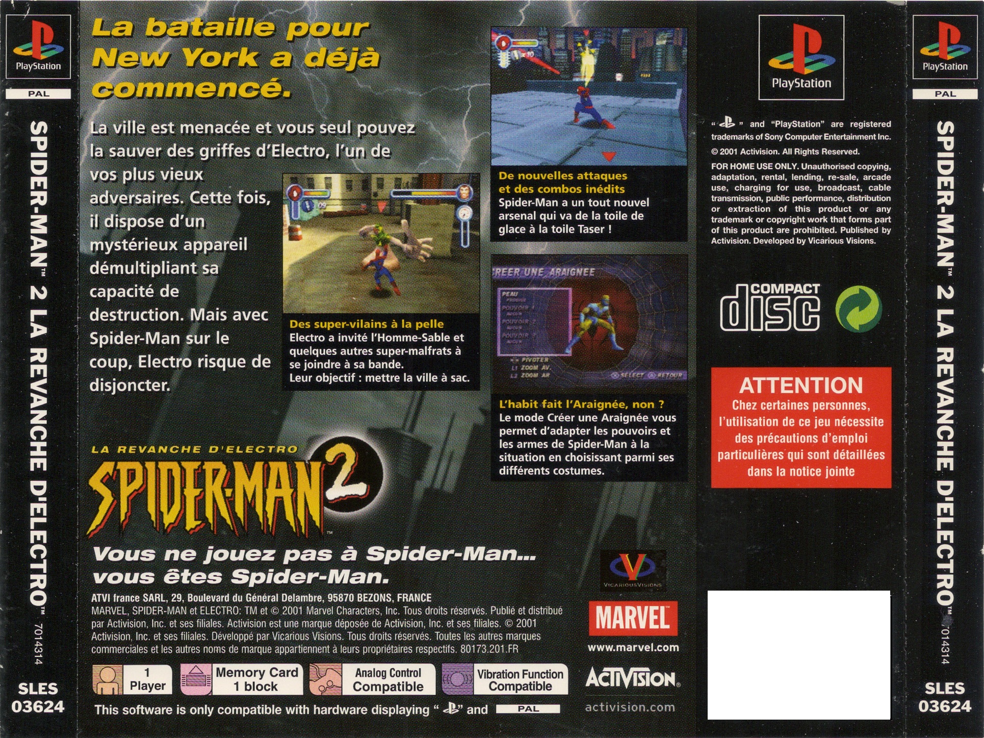 Contraportada de Spider-Man 2 - La Revanche D'Electro · FR