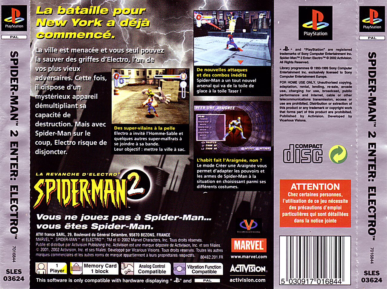 Contraportada · Platinum de Spider-Man 2 - La Revanche D'Electro · FR