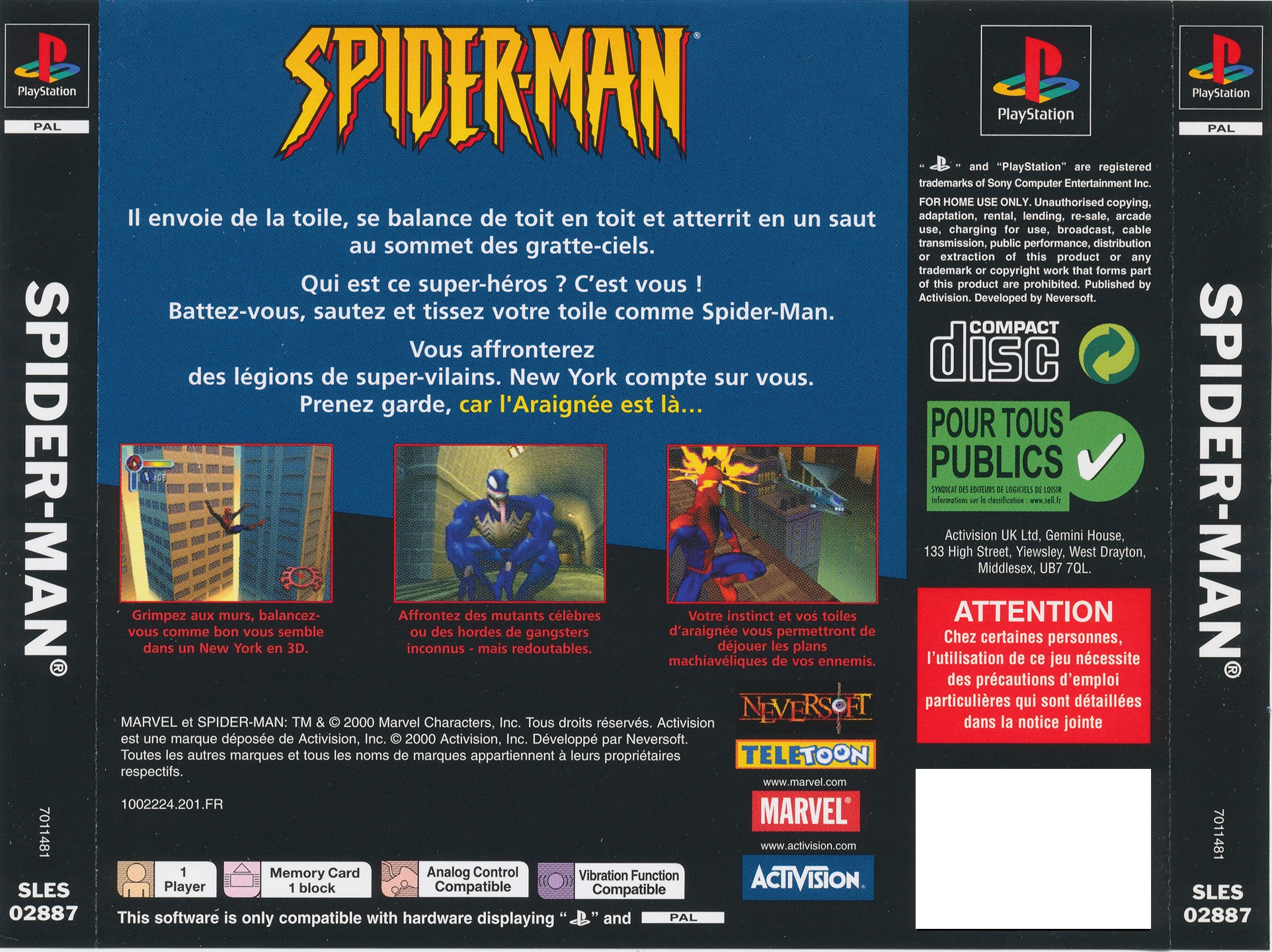 Contraportada de Spider-Man · FR