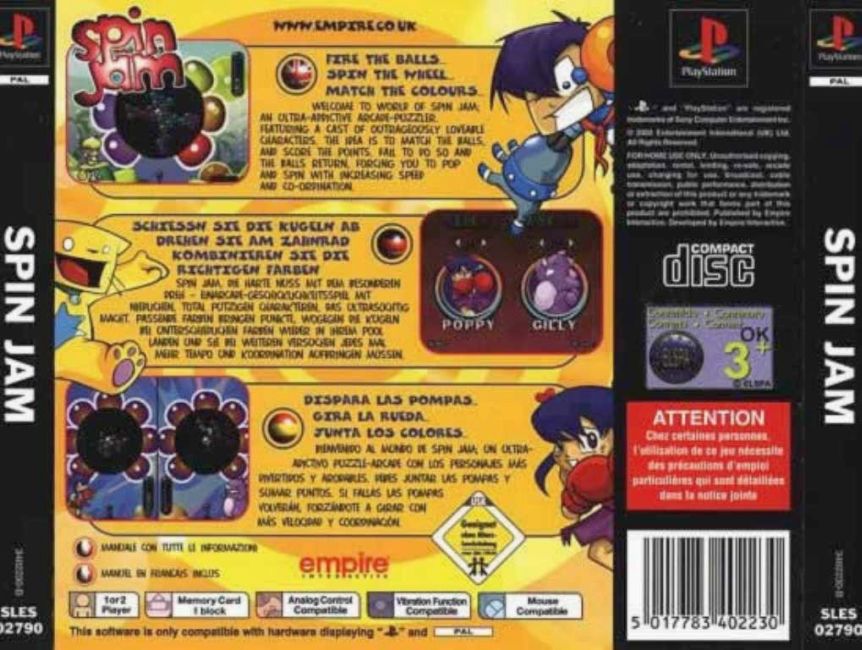 Contraportada de Spin Jam · EU