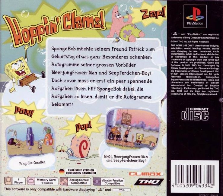 Contraportada de SpongeBob SquarePants Super Sponge · DE