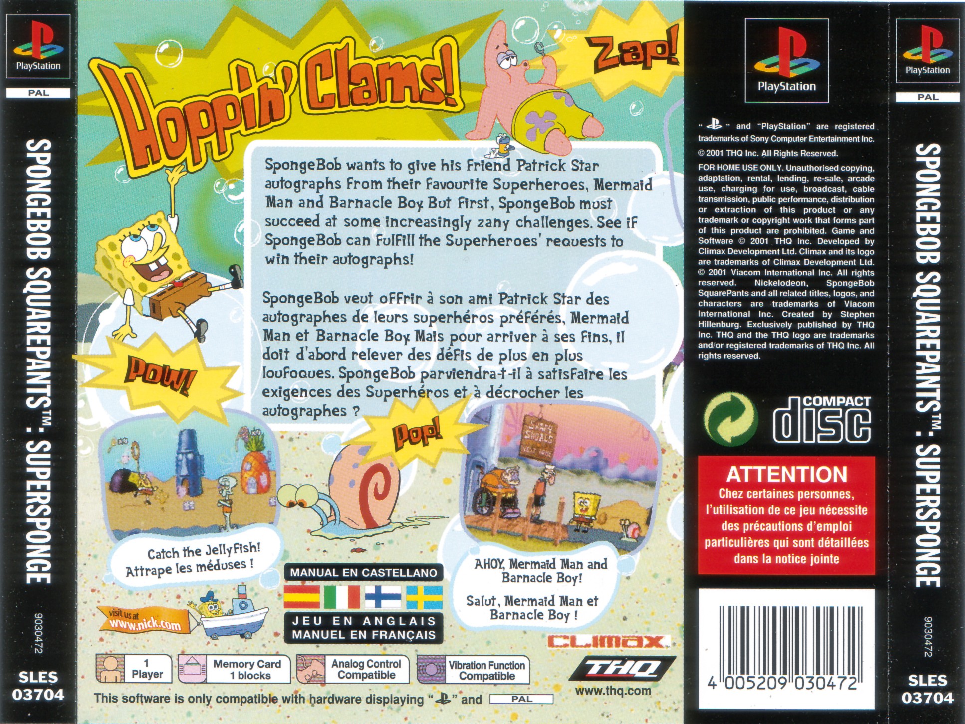 Contraportada de SpongeBob SquarePants Super Sponge · EU