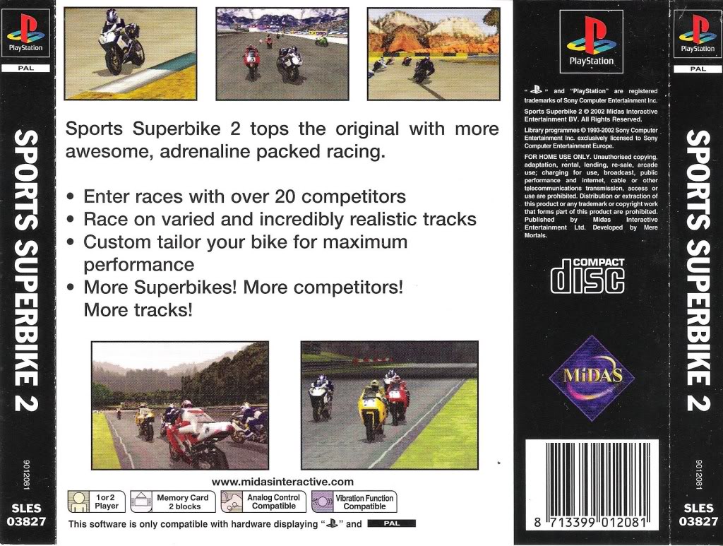 Contraportada de Sports Superbike 2 · EU