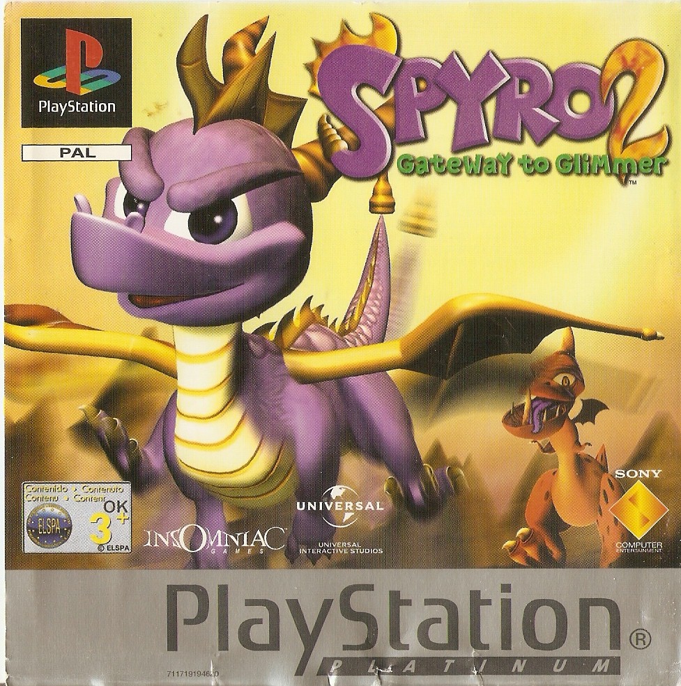 Portada · Platinum de Spyro 2 Gateway to Glimmer · EU
