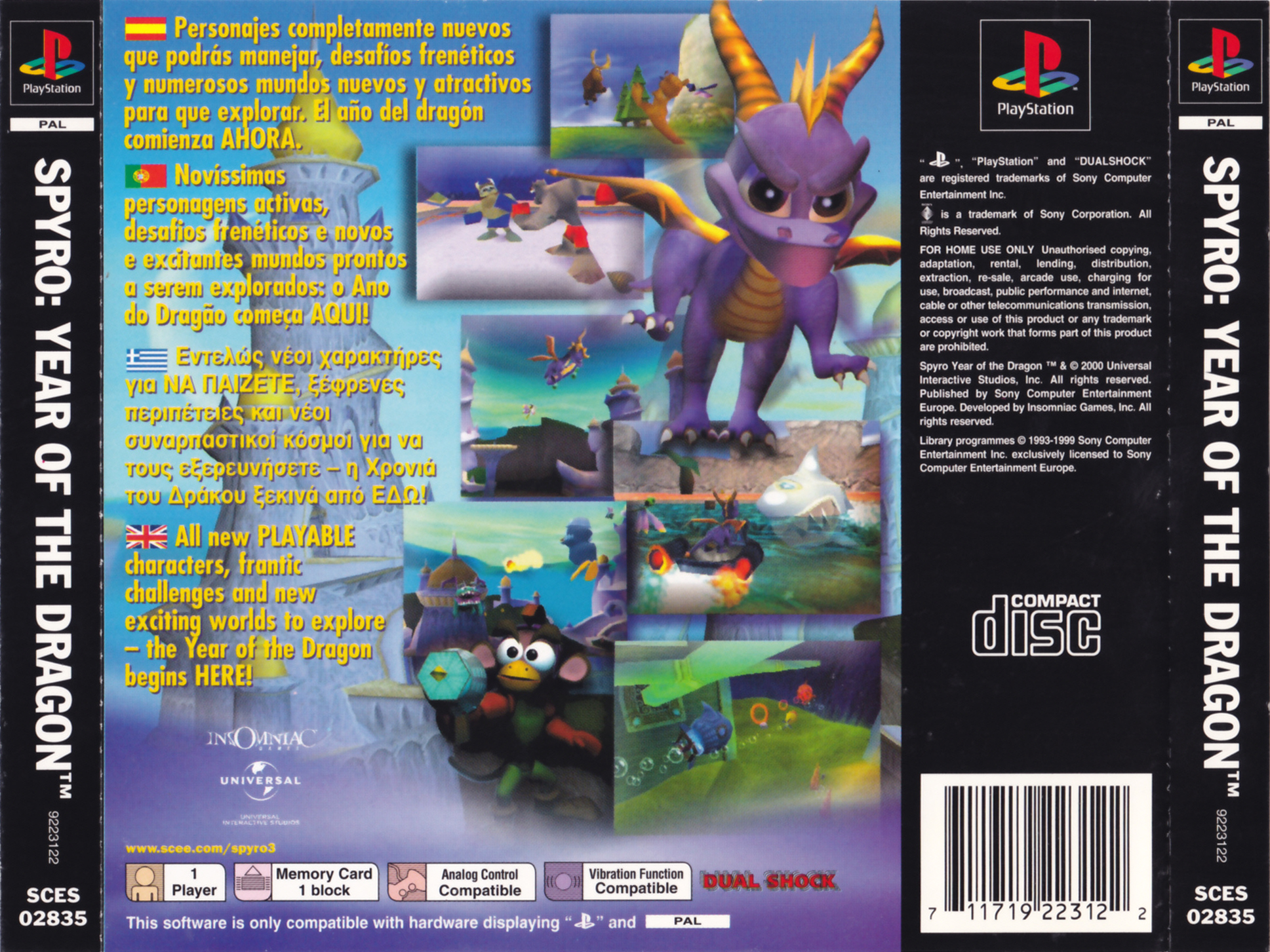 Contraportada de Spyro Year of the Dragon · EU