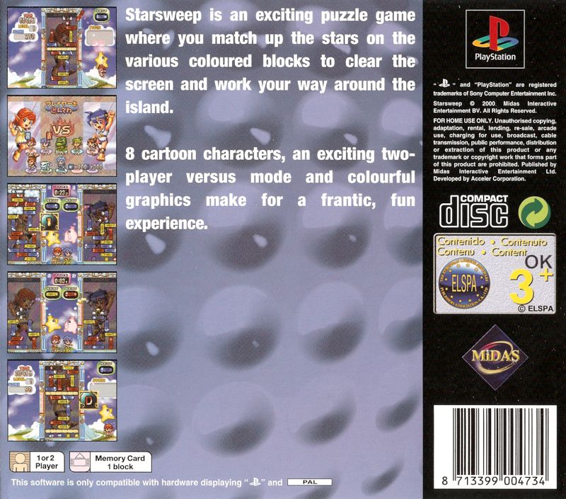 Contraportada de Starsweep · EU