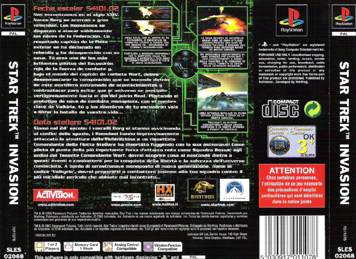 Contraportada de Star Trek - Invasion · EU