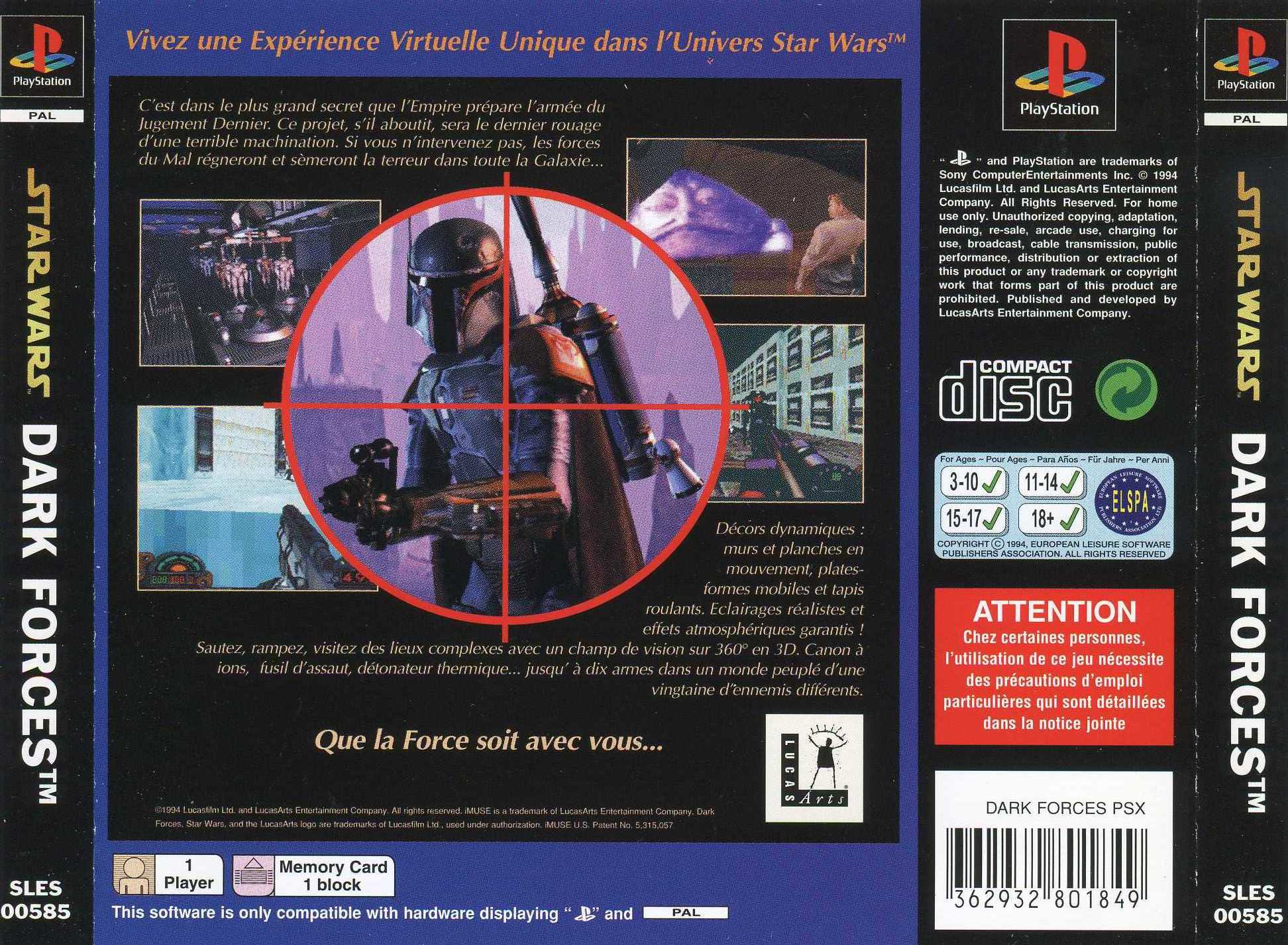 Contraportada de Star Wars - Dark Forces · FR