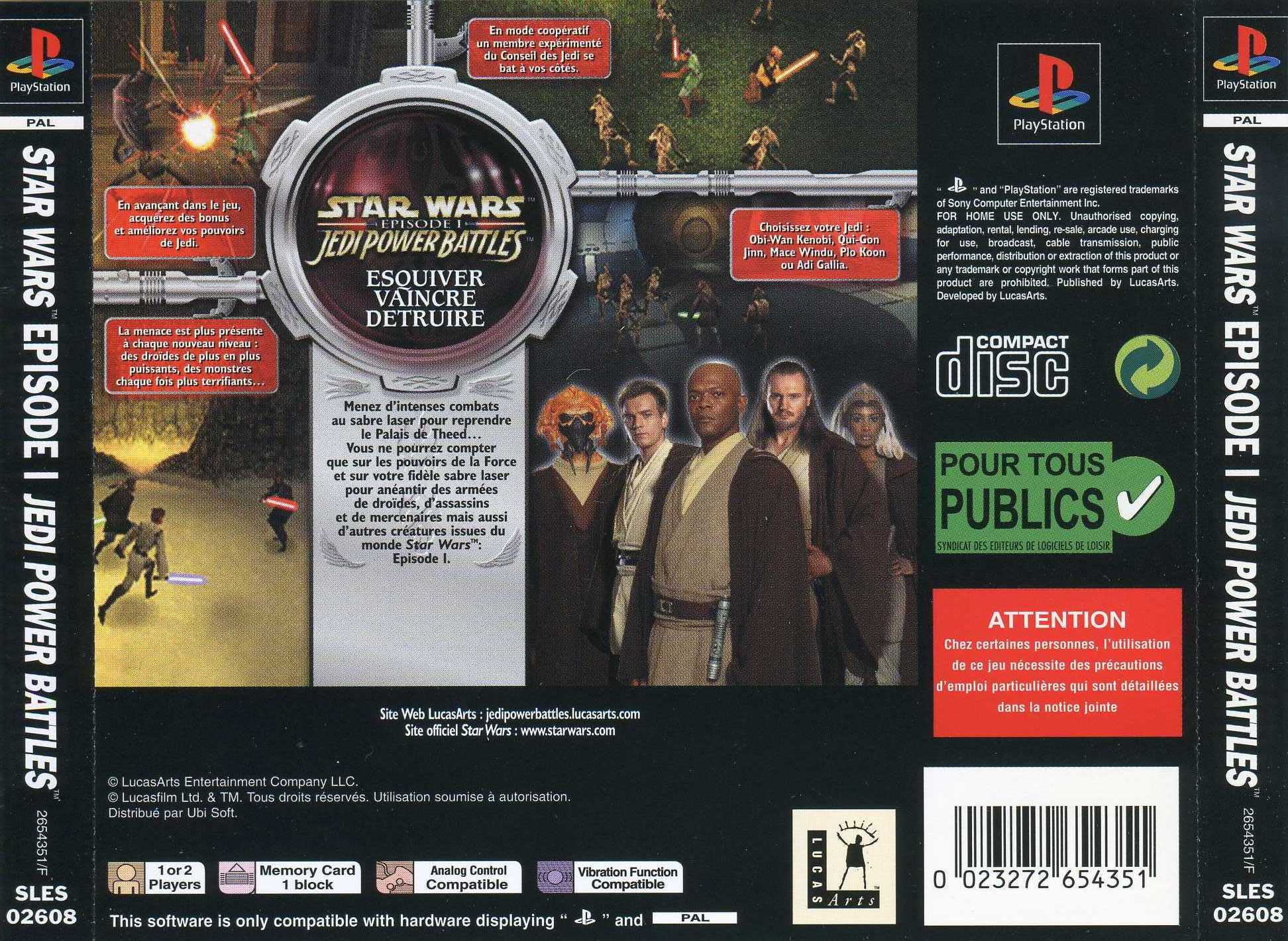 Contraportada de Star Wars Episode I - Jedi Power Battles · FR
