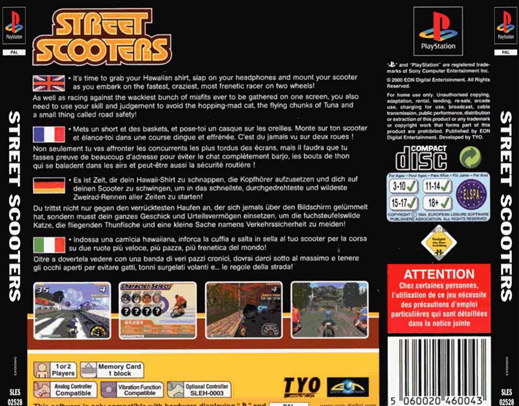 Contraportada de Street Scooters · EU