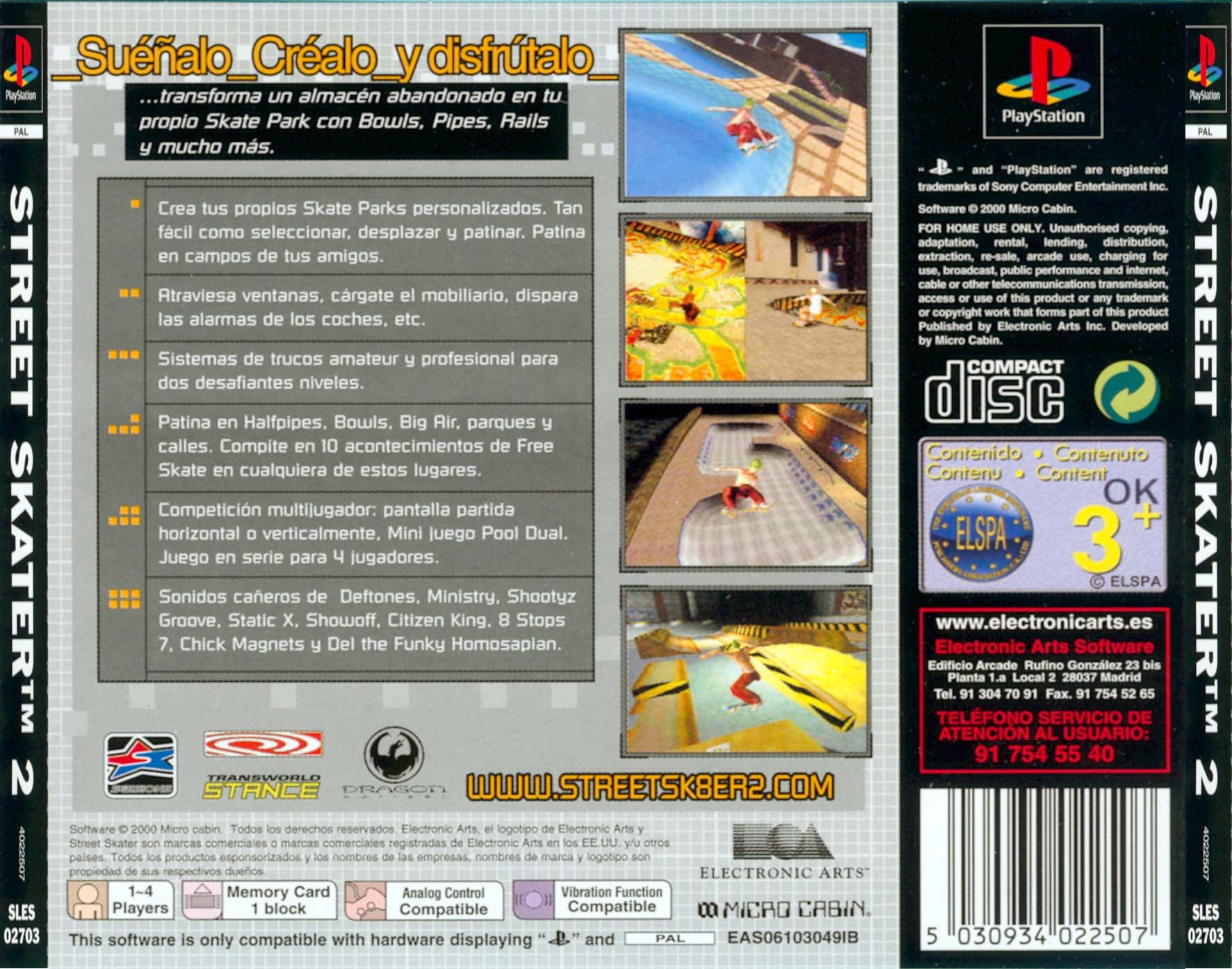 Contraportada de Street Skater 2 · ES