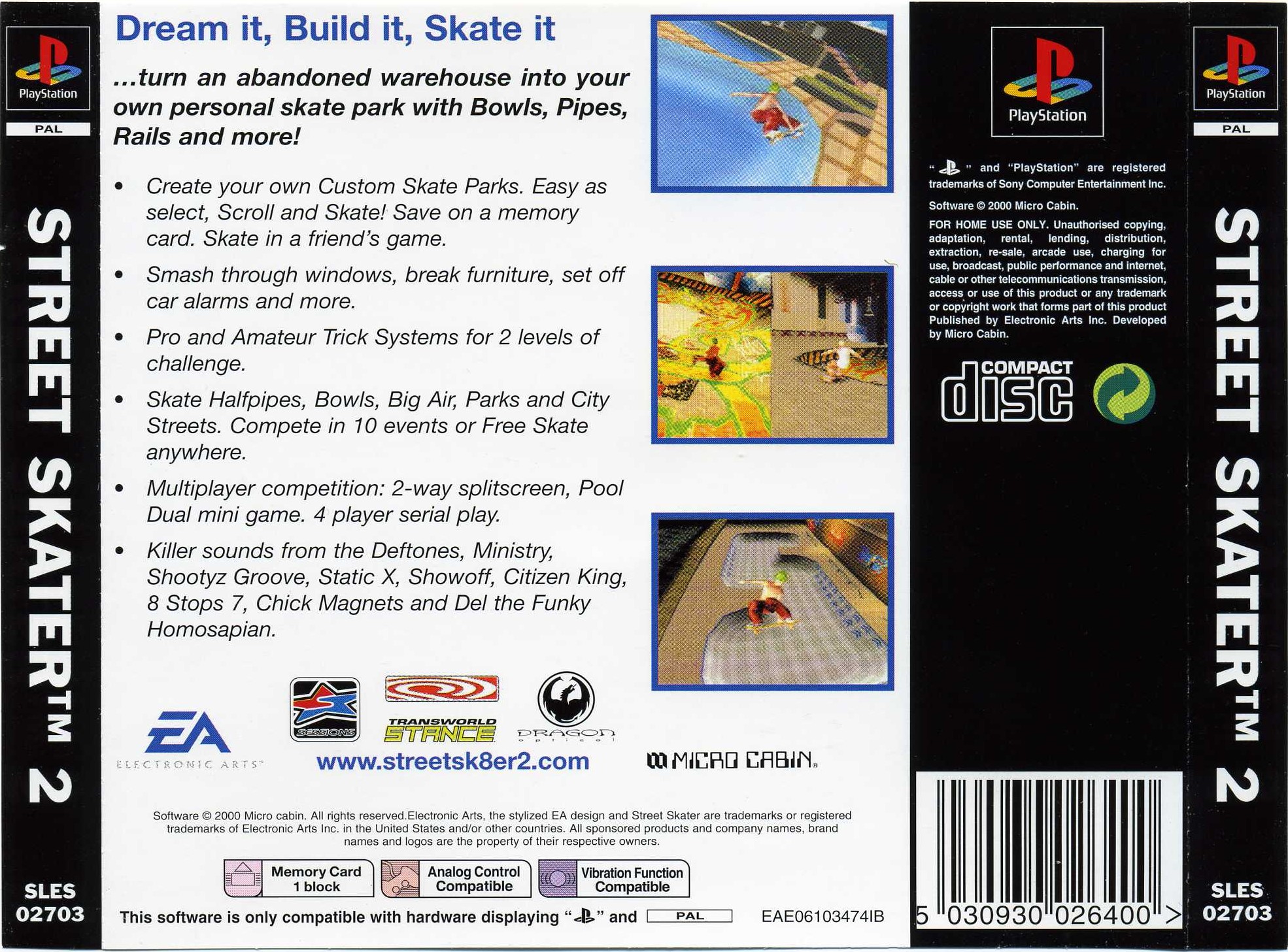 Contraportada de Street Skater 2 · EU
