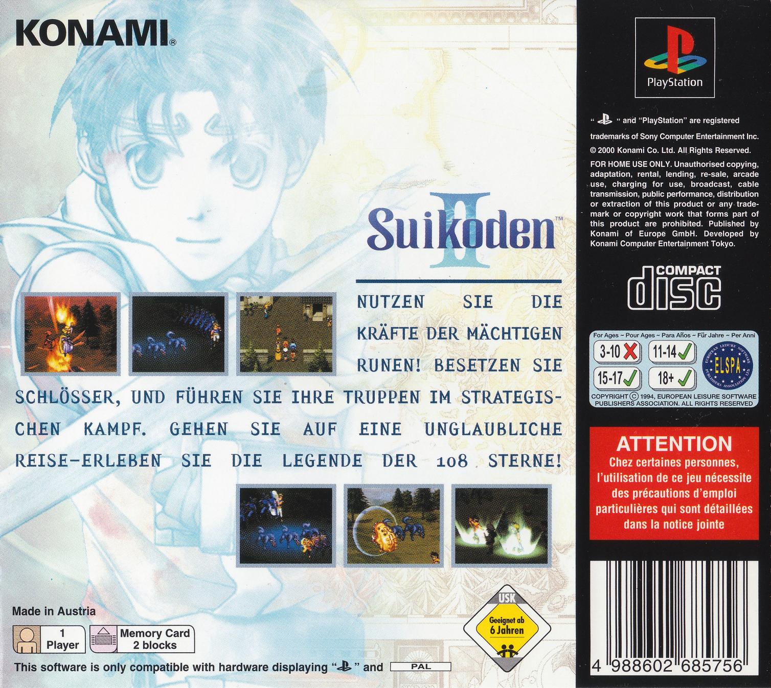 Contraportada de Suikoden II · DE