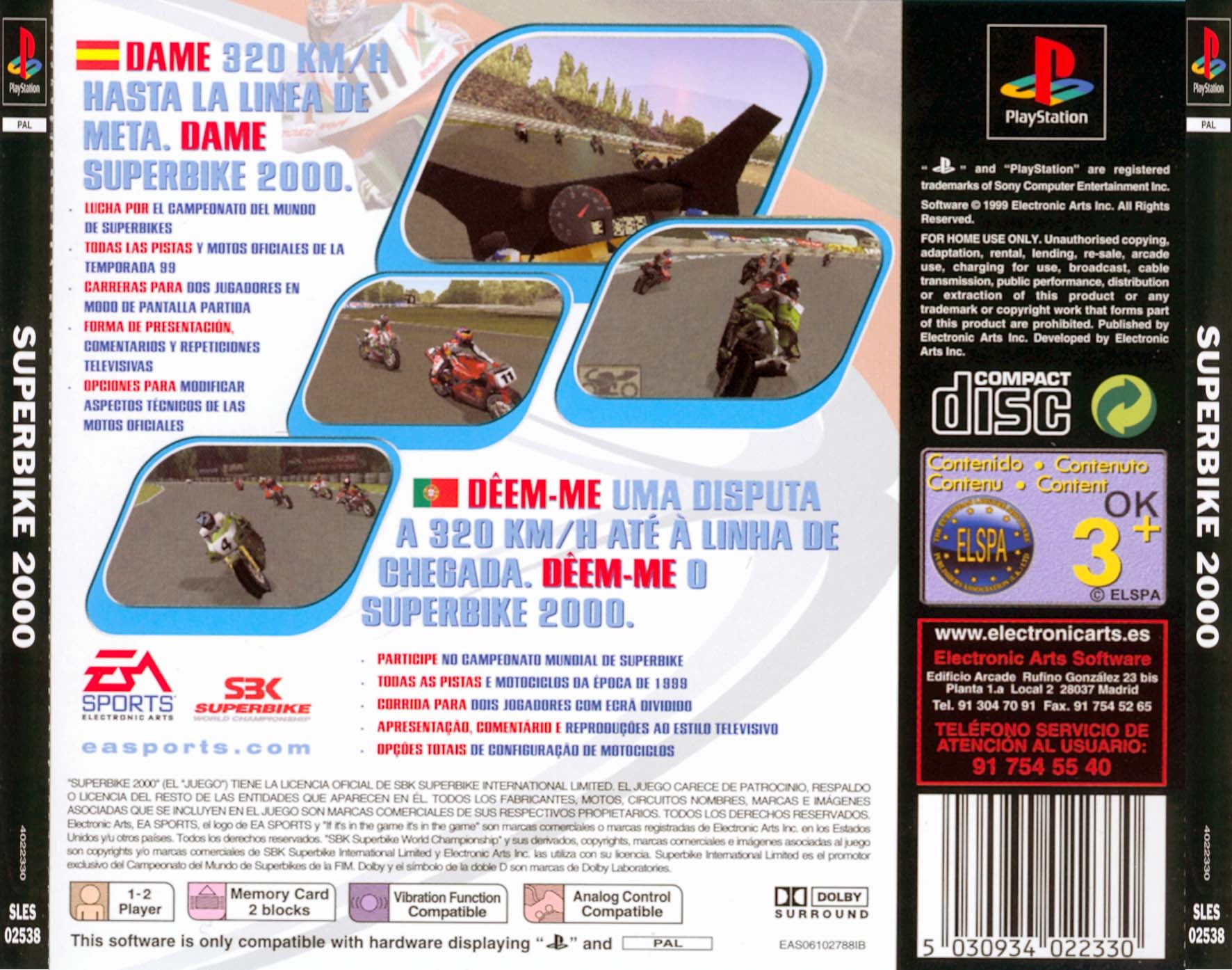 Contraportada de Superbike 2000 · EU