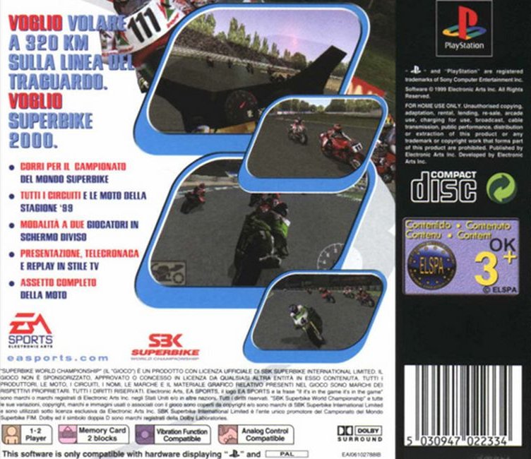 Contraportada de Superbike 2000 · FR