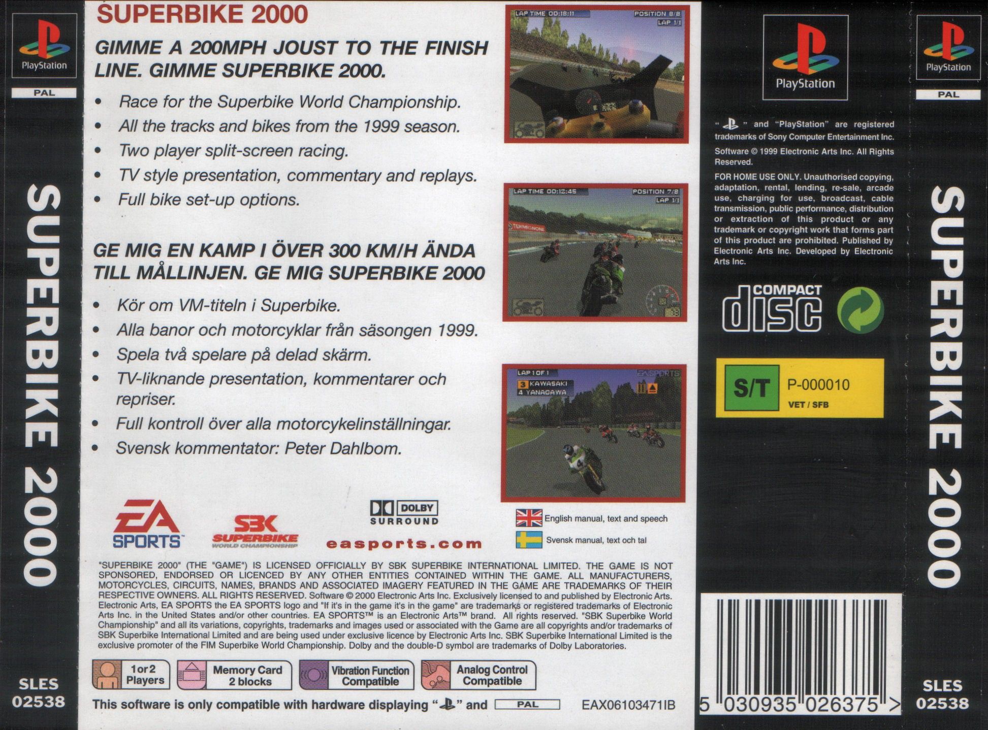Contraportada de Superbike 2000 · EU