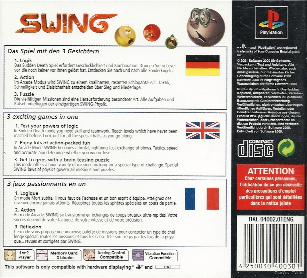 Contraportada de Swing · EU