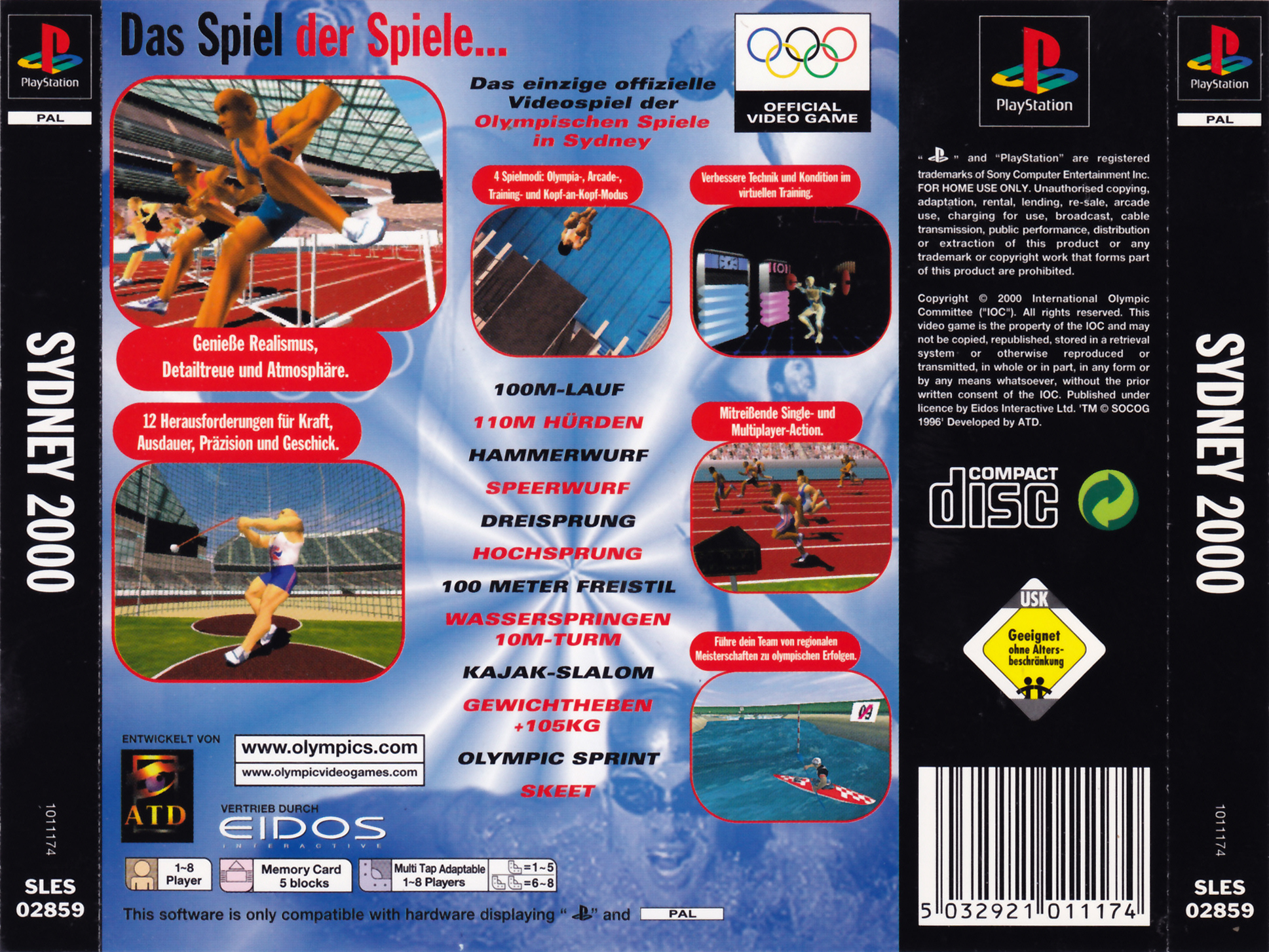 Contraportada de Sydney 2000 · DE