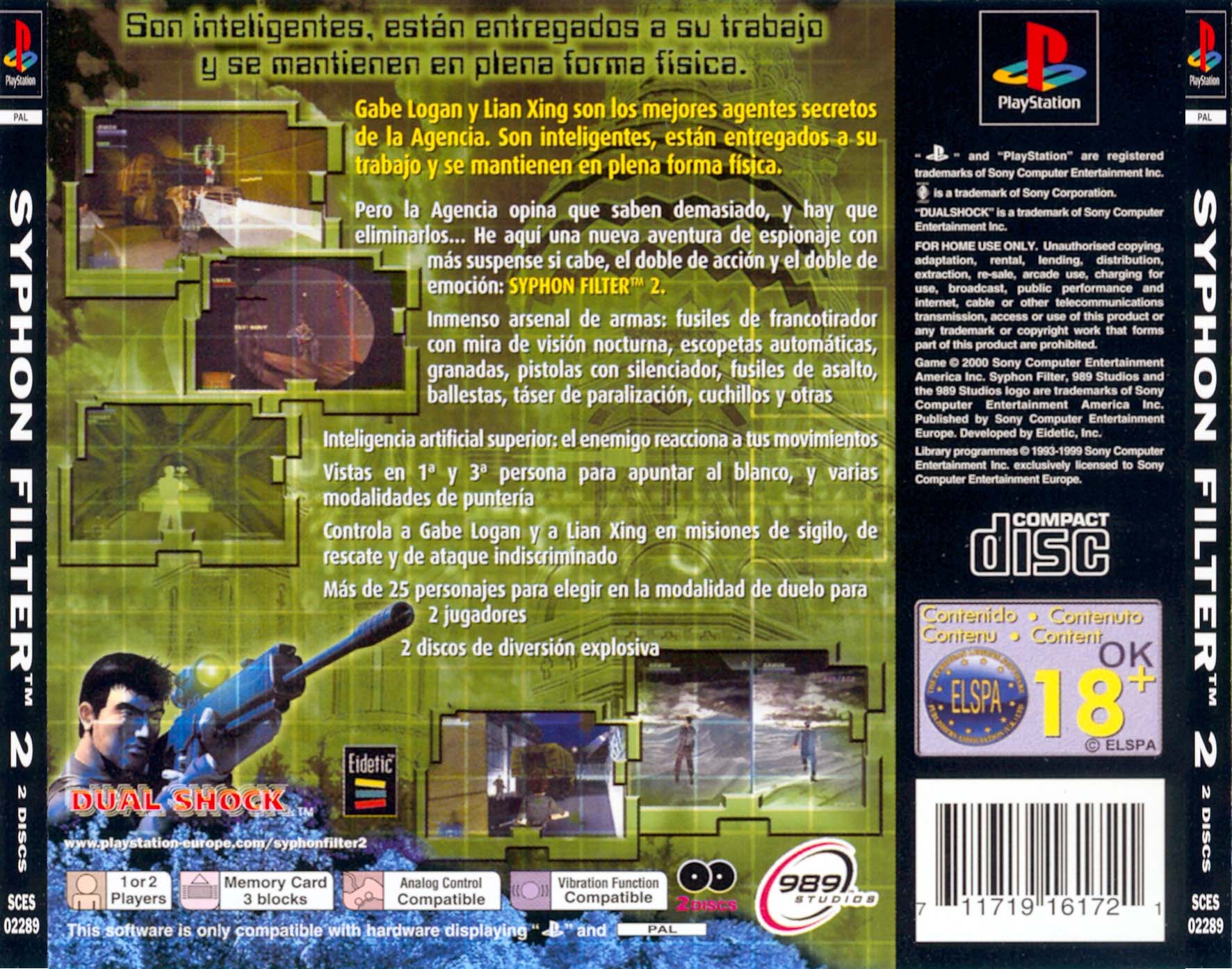 Contraportada de Syphon Filter 2 - Conspiracion Mortal · ES