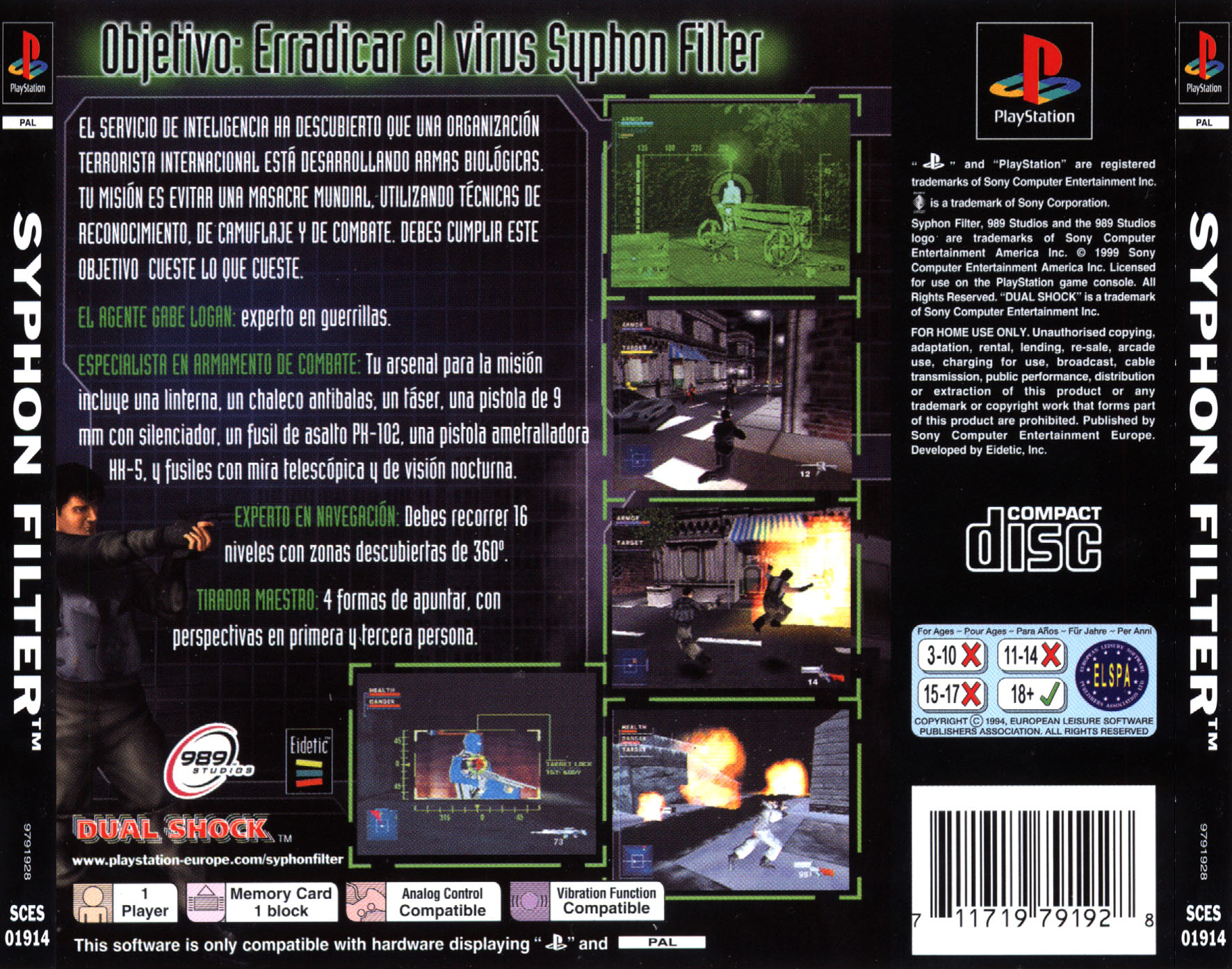 Contraportada de Syphon Filter · ES