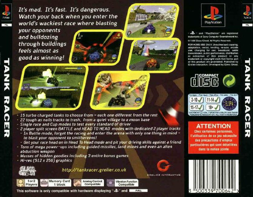 Contraportada de Tank Racer · EU