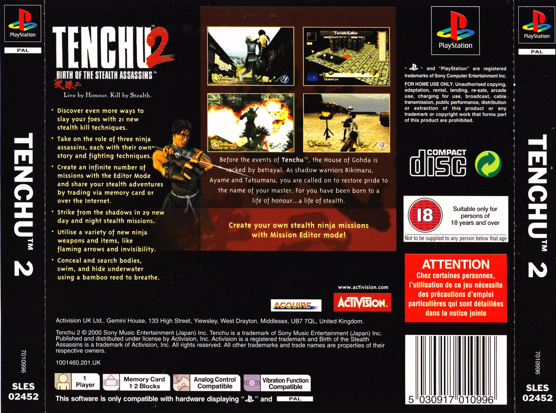 Contraportada de Tenchu 2 - Birth of the Stealth Assassins · GB