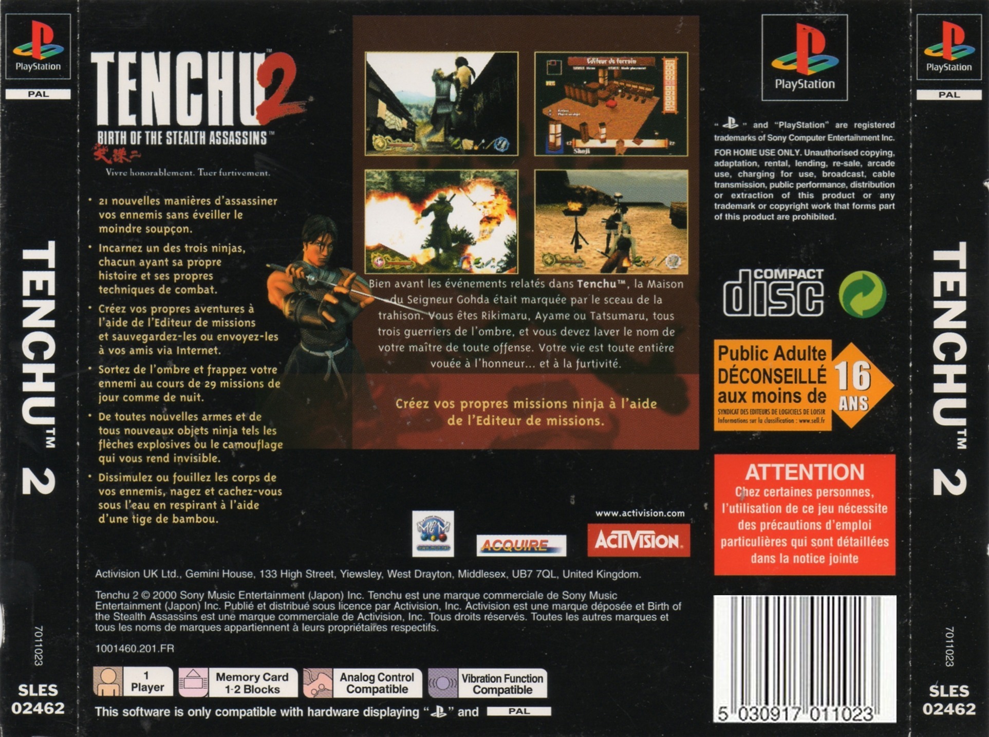 Contraportada de Tenchu 2 - Birth of the Stealth Assassins · FR