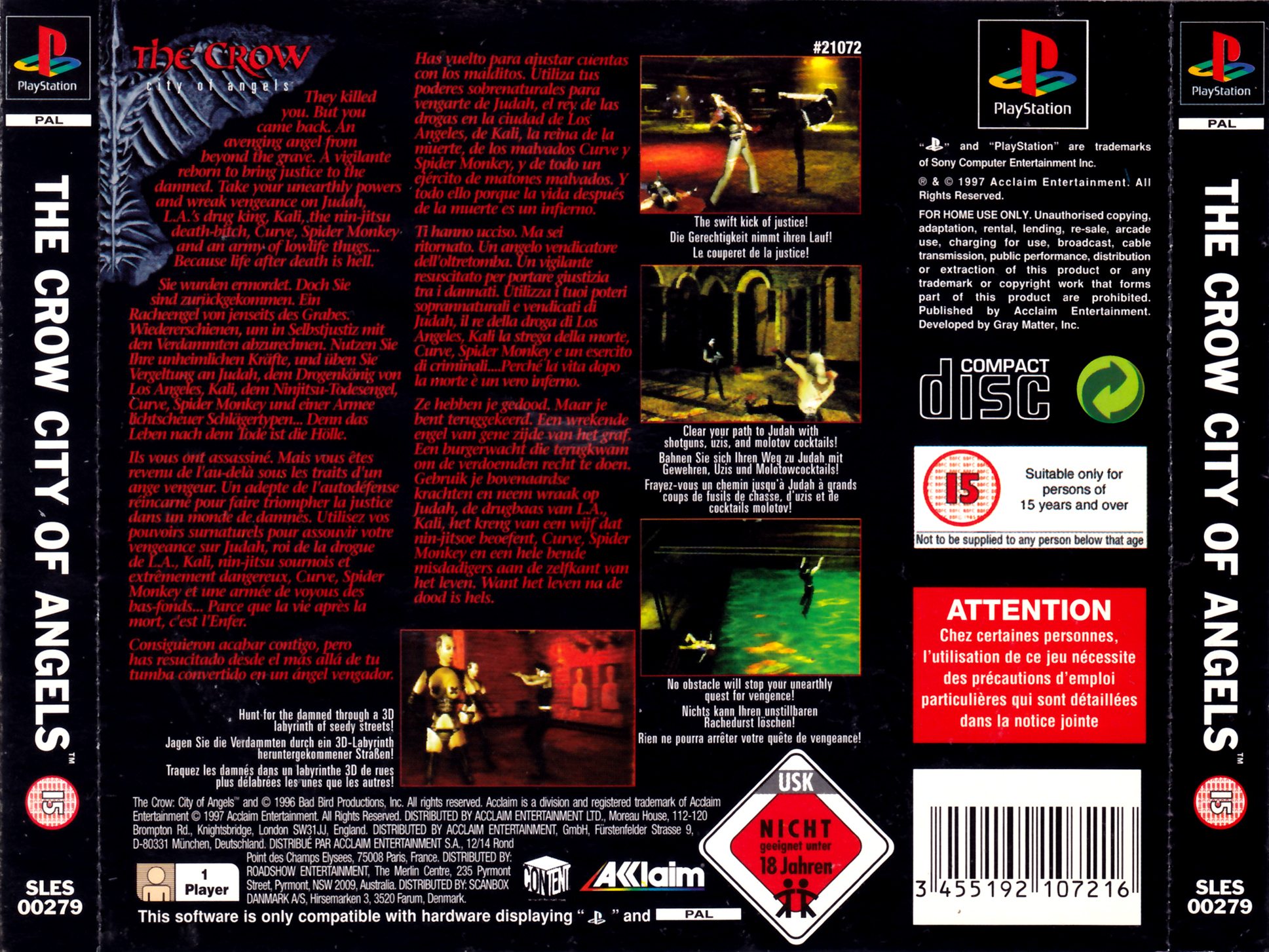 Contraportada de The Crow - City of Angels · EU