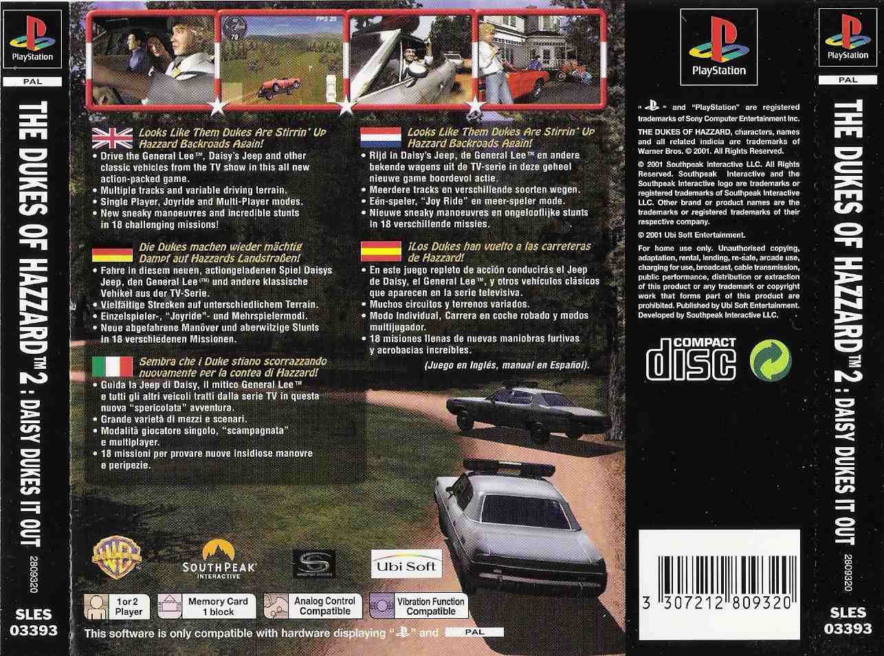 Contraportada de Dukes of Hazzard II Daisy Dukes It Out · EU